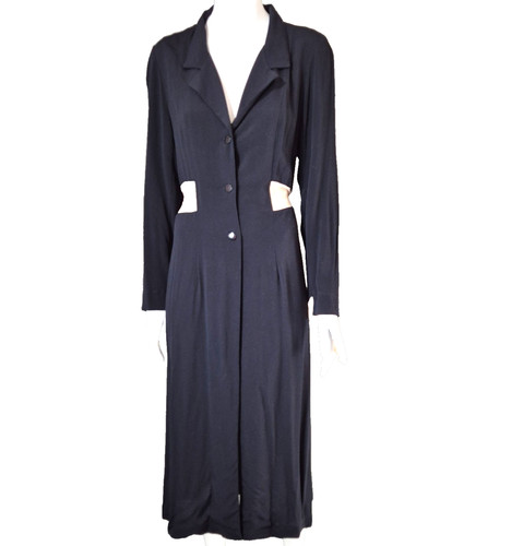 Vintage 90s navy coat - vintage, dress