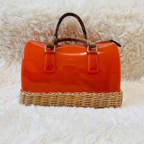 Furla candy bag orange patent - candy,