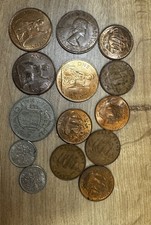 14 British 1967 Coins. 1x Half crown, 2x Sixpence Plus Pennies And 1/2 Pennies