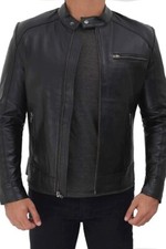 Mens Black Cafe Racer Leather