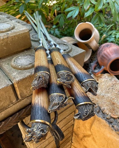 Forged handmade skewers pcs - skewers,