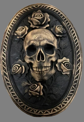 Gothic skull rose wall - &,
