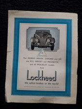 Lockheed Brakes - Minor/Oxford/MidgeVintage Original Classic Car Magazine Advert