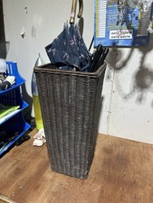 Vintage Wicker Basket Umbrella/Walking Stick Holder - Brown Colour - 22” Height