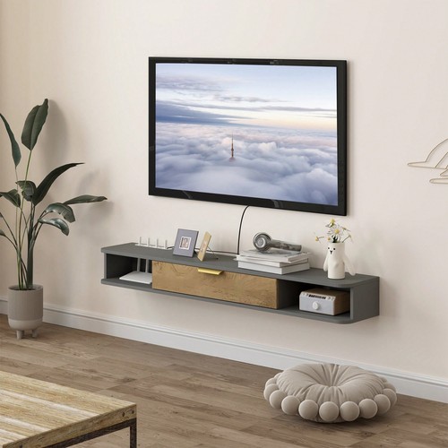 Dark grey floating wall - dark,