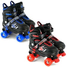 Childs Junior Adjustable Quad Roller Skates Boots Children Kids 4 Wheel Rollers