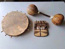 3 OLD TRIBAL/AFRICAN  MUSICAL INSTRUMENTS- FANCY DRESS/THEATRE/OR  TO USE