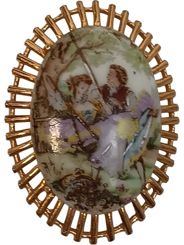 Real limoges brooch - limoges,