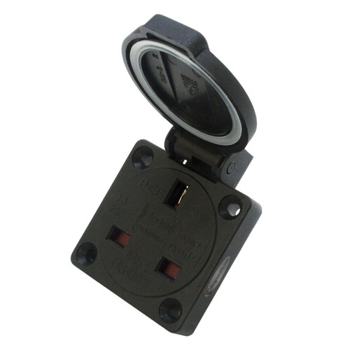 Pce 13amp black - 13amp, socket