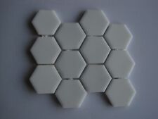 35 mm x 5 mm thick Hexagon Glass Mosaic Tiles - 12 pieces Nordic Matt White