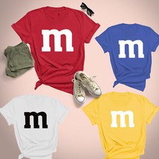 M&M TShirt Sweet Halloween Stag Do Couples Costume Funny Shirt Novelty Dress #V