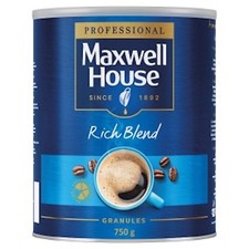 Maxwell House Rich Blend Coffee Granules 750g Tin, Instant Coffee