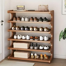 6 Tier Wood Bamboo Shoe Rack