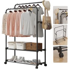 2 Tiers Clothes Rail Rack
