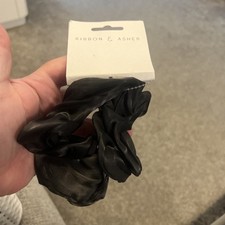 Ribbon And Asher Black Silk Hair Scrunchie