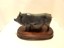 NICE VINTAGE ROYAL DOULTON VIETNAMESE POT BELLY PIG ON WOODEN PLINTH