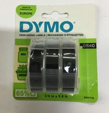 Dymo 9mmx3m White On Black