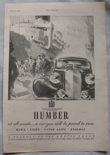 1948 humber original advert - humber,