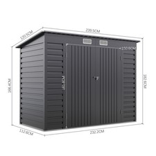 4X8FT Metal Garden Shed Pent
