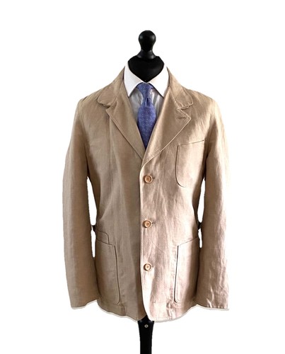 Mens beige reiss linen - beige, mix