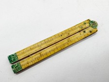 ANTIQUE EARLY CARVED ENGRAVED FOLDING RULE RULER SMALL SIZE