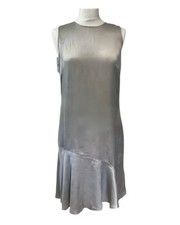 Silver grey silk dress