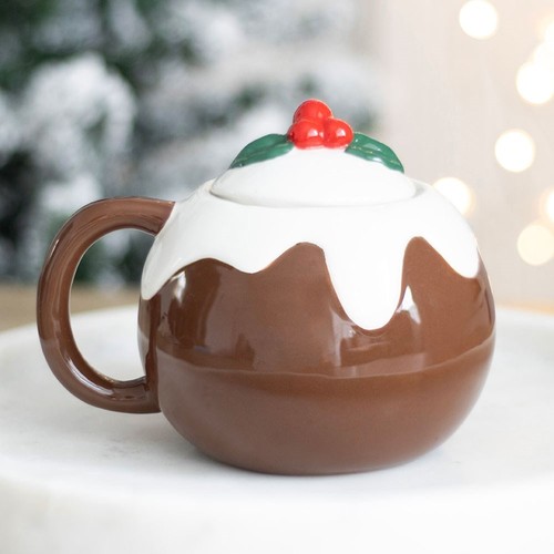 Christmas pudding shaped mug - christmas,
