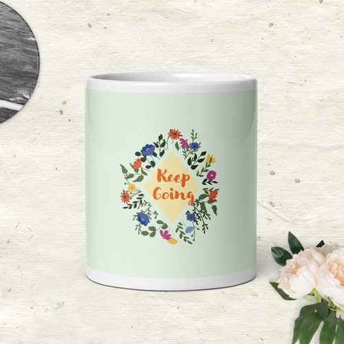 White glossy mug