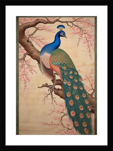 Graceful peacock art print - art,