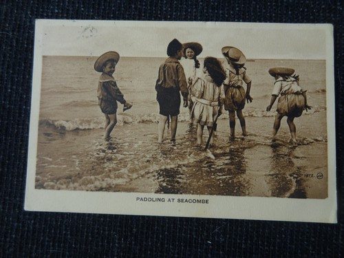 Paddling seacombe postcard - seacombe,