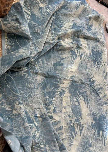 Velvet fabric vintage blue - vintage,