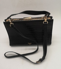 Women's DUNE Black Moc Croc Handbag/Shoulder Bag
