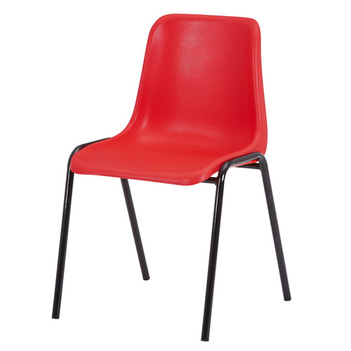Red plastic stacking chair - red,