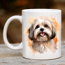 Pet Dog Mug, watercolour Lhasa Apso - Ideal Gift
