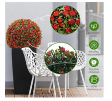 2 Pcs Artificial Flowers Ball Topiary Hanging Basket Plant Boxwood Home Decor