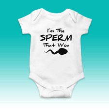The Sperm That Won Babygrow - Funny Baby Suit Vest Bodysuit Newborn Months Gifts