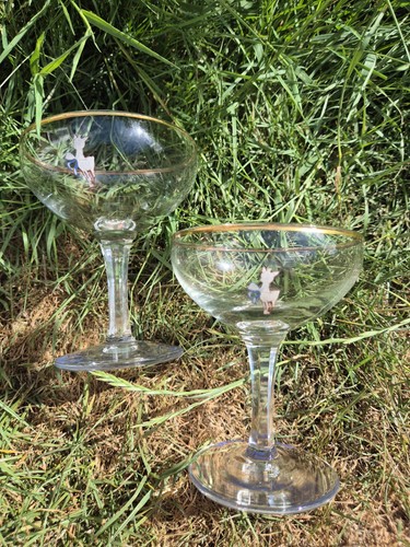 Pair vintage babycham - of,