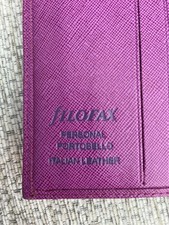 Vintage Filofax Portobello Italian Leather Personal Organiser Pink 