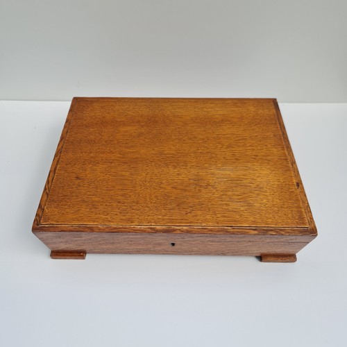 Vintage oak cutlery canteen - oak,