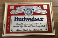 Budweiser Mirror Bar Sign gold