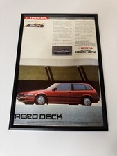 FRAMED Original 1986 Honda Accord Aerodeck Red Magazine Advert Man Cave Retro