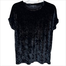 NEXT Black Crushed Velvet Top