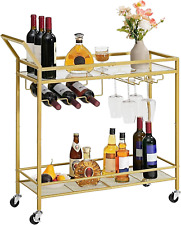 HOOBRO Drinks Trolley Gold