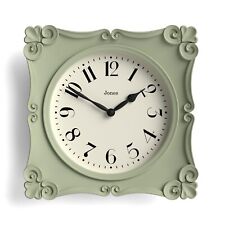Jones® - Rialto wall clock 25cm green decorative vintage style Arabic quartz