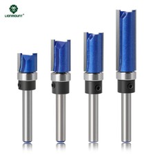 1/4  6mm Shank Straight Flush Trim Router Bit Set Template/Pattern Cutter BLUE