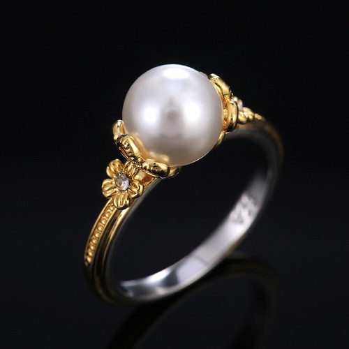 Womens pearl gold tone ring - pearl,