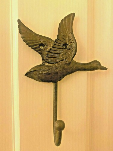 Flying duck metal hook - duck,