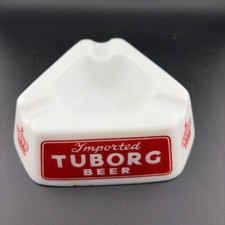 Tuborg Beer White Milk Glass