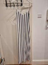 Navy White Striped Maxi Dress