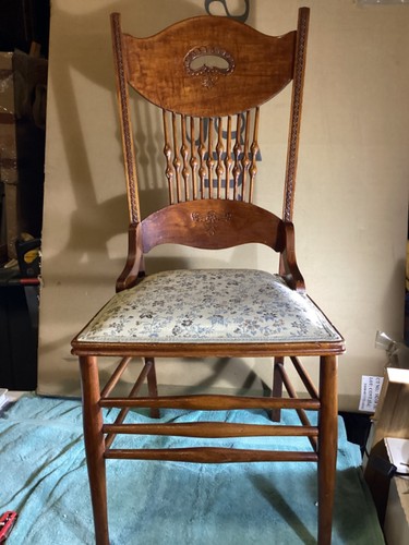 Antique oak pressed back - antique,